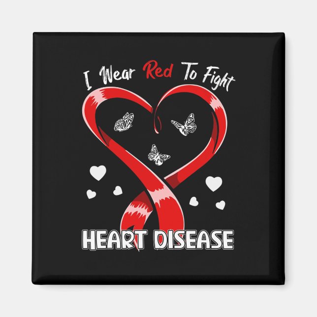 Jag Bära Red to Fight Heart Disease Awareness Chd  Magnet (Framsidan)