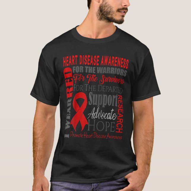 Jag Bära röd för en krigare hjärtan T Shirt (Framsida)