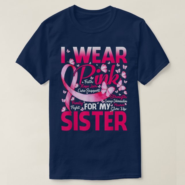Jag Bära Rosa för min bröstcancermedvetenhet T Shirt (Design framsida)