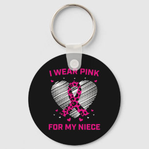 Jag Bära Rosa för min dotter Breast Cancer Cheetah Nyckelring