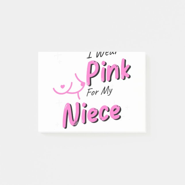 Jag Bära Rosa för min dotter Post-it Block (Framsida)