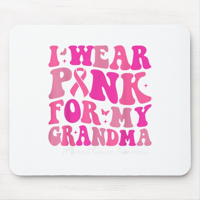 Jag Bära Rosa för min farmor Breast Cancer Awarene Musmatta (Framsidan)