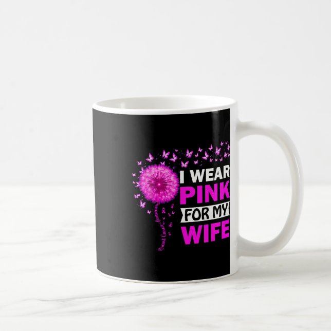 Jag Bära Rosa för min fru Breast Cancer Awareness Kaffemugg (Höger)
