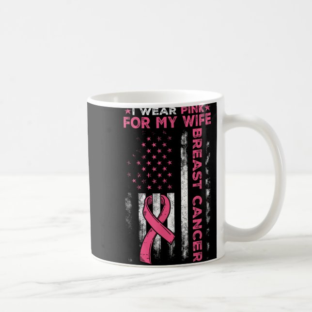 Jag Bära Rosa för min fru Breast Cancer Awareness  Kaffemugg (Höger)