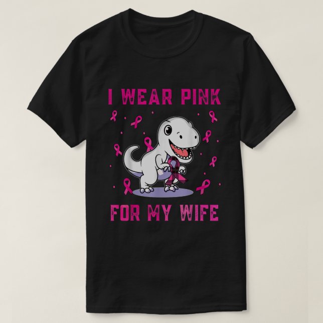 Jag Bära Rosa för min fru Breast Cancer Awareness T Shirt (Design framsida)