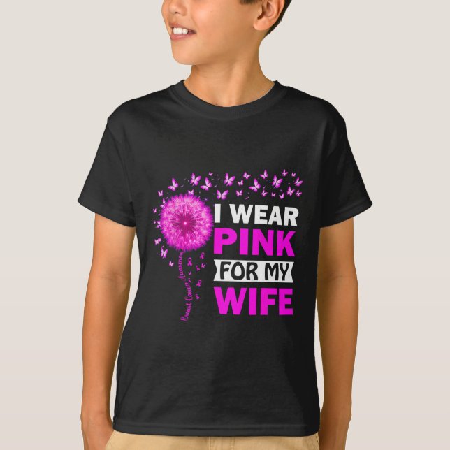 Jag Bära Rosa för min fru Breast Cancer Awareness T Shirt (Framsida)