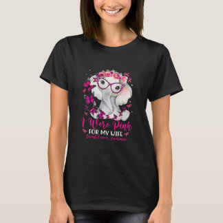 Jag Bära Rosa för min fru Elephant Breast Cancer T Shirt