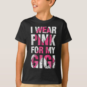 Jag Bära Rosa för min gigi Bröstcancer överlevande T Shirt