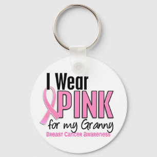 Jag Bära Rosa för min grå 10 bröstcancer Nyckelring