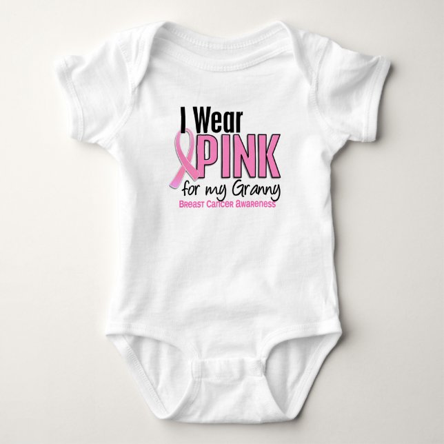 Jag Bära Rosa för min grå 10 bröstcancer Tee (Framsida)