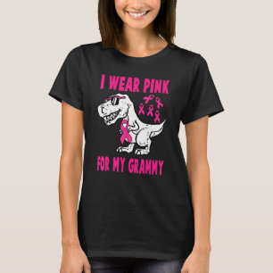 Jag Bära Rosa för min Grammy Rex Dinosaur Ribbon T Shirt