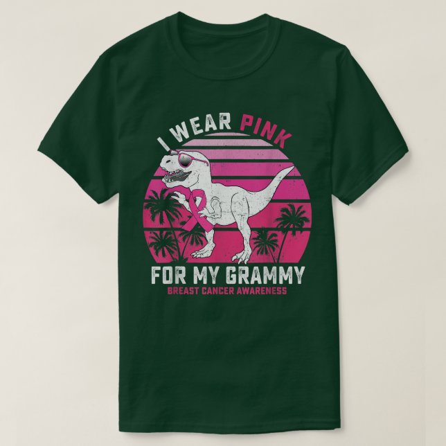 Jag Bära Rosa för min grammy t Rex dosinosaur-meny Shirt (Design framsida)