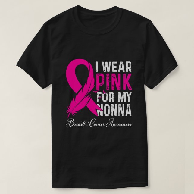 Jag Bära Rosa för min medvetenhet om bröstcancer h T Shirt (Design framsida)