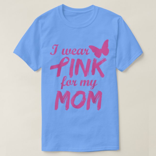 Jag Bära Rosa för min medvetenhet om bröstcancer i T Shirt (Design framsida)