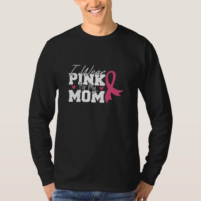 Jag Bära Rosa för min medvetenhet om bröstcancer i T Shirt (Framsida)