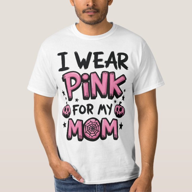 Jag Bära Rosa för min medvetenhet om bröstcancer i T Shirt (Framsida)