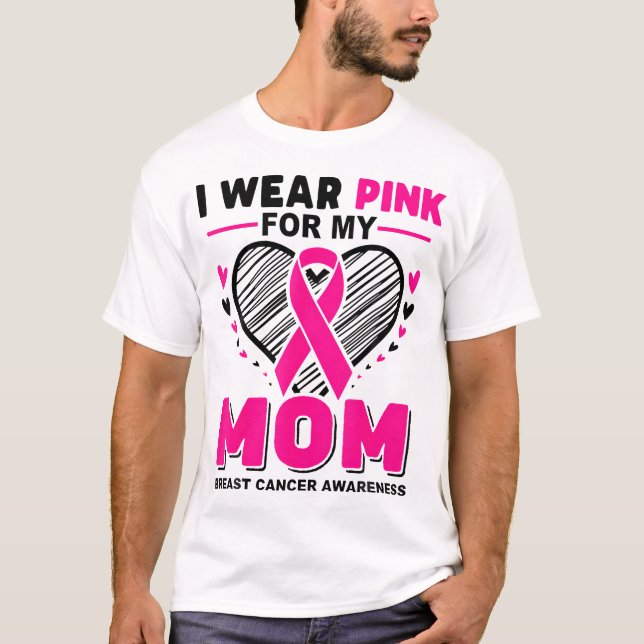 Jag Bära Rosa för min medvetenhet om bröstcancer i T Shirt (Framsida)