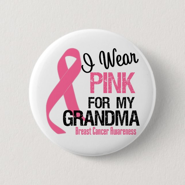 Jag Bära Rosa för min mormor Knapp (Framsida)