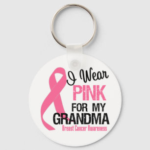 Jag Bära Rosa för min mormor Nyckelring