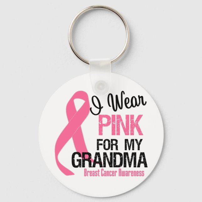 Jag Bära Rosa för min mormor Nyckelring (Framsida)