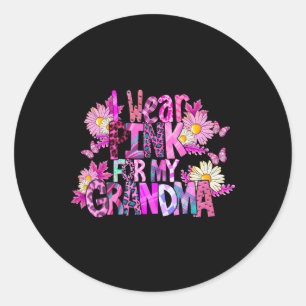 Jag Bära rosa för min mormor Runt Klistermärke
