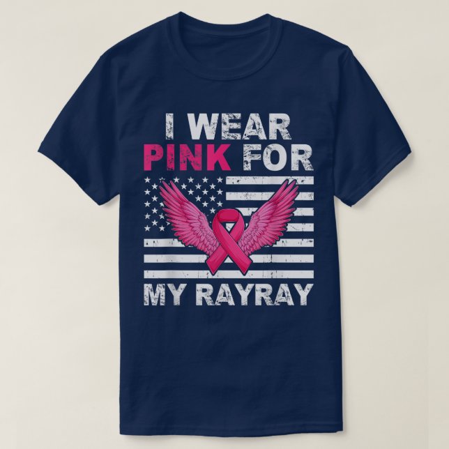 Jag Bära Rosa för min RayRay Rosa Ribbon Breast Ca T Shirt (Design framsida)