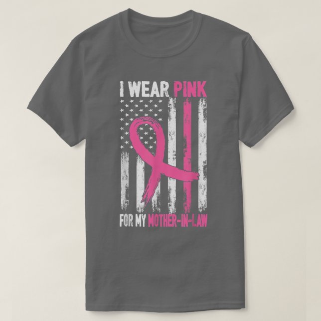 Jag Bära Rosa för min Svärmor bröstcancer Awa T Shirt (Design framsida)