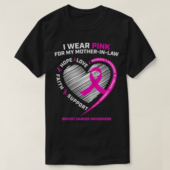 Jag Bära Rosa för min Svärmor bröstcancer Awa T Shirt (Design framsida)