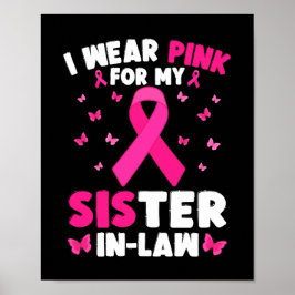 Jag Bära Rosa för min svärta bröstcancer Poster