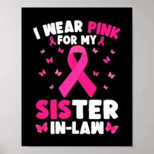 Jag Bära Rosa för min svärta bröstcancer Poster