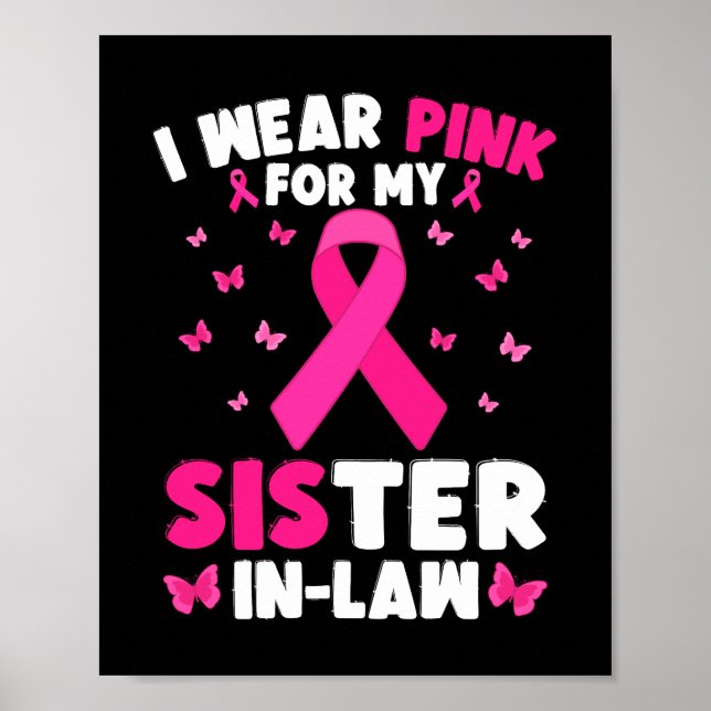 Jag Bära Rosa för min svärta bröstcancer Poster (Framsidan)