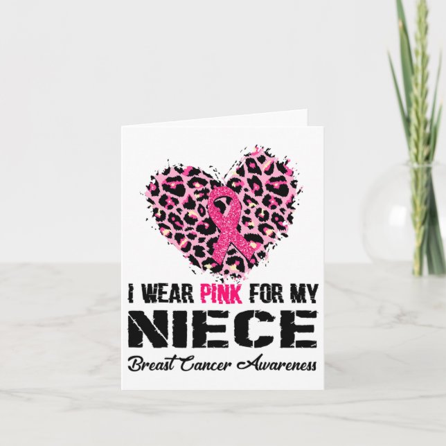 Jag Bära Rosa för min systerdotter Breast Cancer A Kort (Framsida)