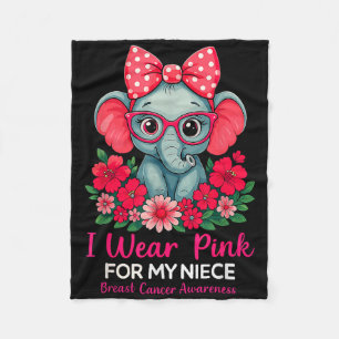 Jag Bära Rosa för min systerdotter Elephant Breast Fleecefilt