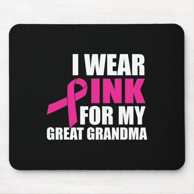 Jag Bära Rosa för min Underbara mormor bröstcancer Musmatta (Framsidan)