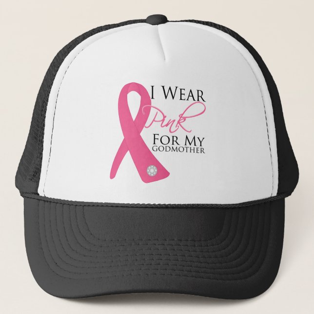 Jag Bära Rosa Godmor Breast Cancer Keps (Framsida)