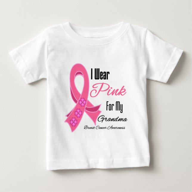 Jag Bära Rosa Ribbon Breast Cancer Grandma T Shirt (Framsida)