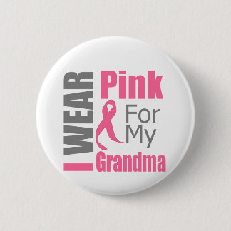 Jag Bära Rosa Ribbon for My Grandma BREAST CANCER Knapp
