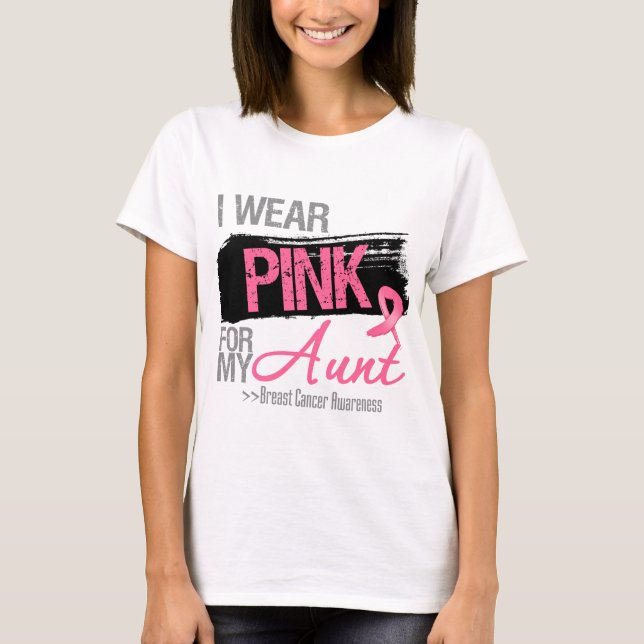 Jag Bära Rosa Ribbon for My Moster Breast Cancer Tee (Framsida)