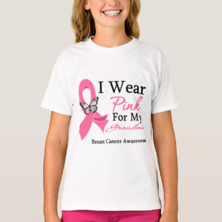 Jag Bära Rosa Ribbon Grandma Breast Cancer Tee Shirt