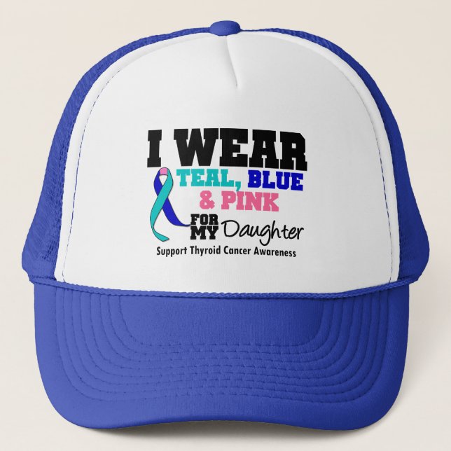 Jag Bära Thyroid Cancer Ribbon till min dotter Keps (Framsida)