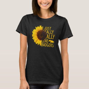 Jag bara Verkligen Badgers Women Manar Skunk Sunfl T Shirt
