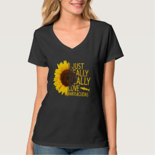 Jag bara Verkligen Barracudas Women Manar Fish Sun T Shirt