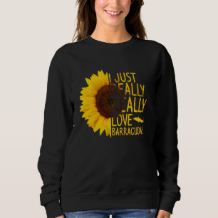 Jag bara Verkligen Barracudas Women Manar Fish Sun T Shirt