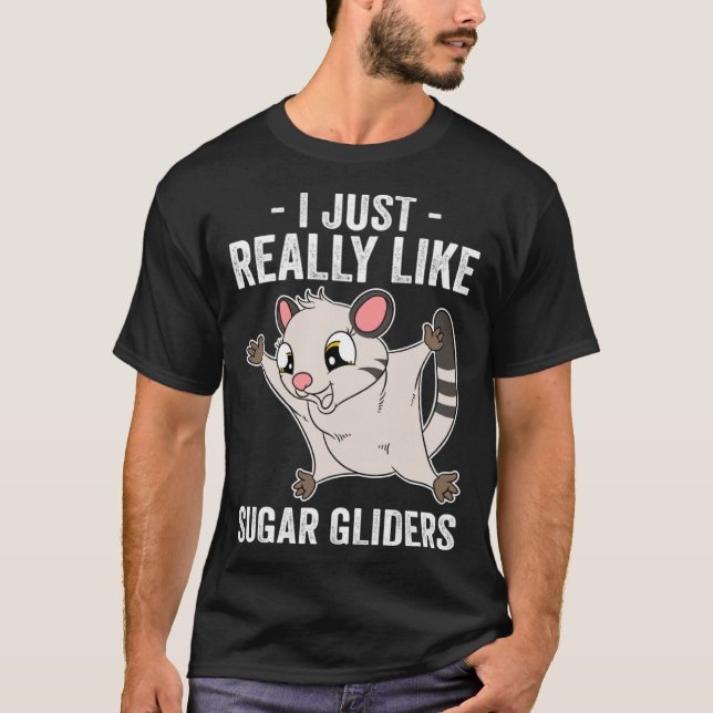 Jag bara Verkligen gillar sockergliders Pullover H T Shirt (Framsida)
