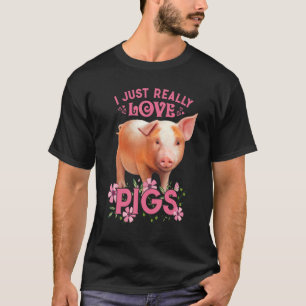 Jag bara Verkligen Grisar, okej Cute Young Gris Mo T Shirt