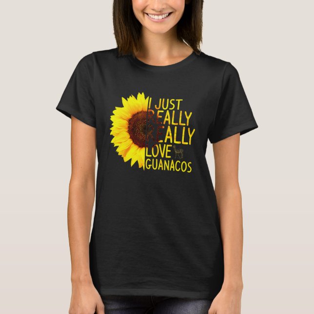 Jag bara Verkligen Guanacos Women Manar Alpaca Sun T Shirt (Framsida)