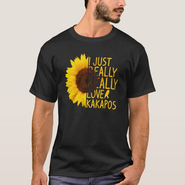Jag bara Verkligen Kakapos Women Manar Bird Sunflo T Shirt (Framsida)