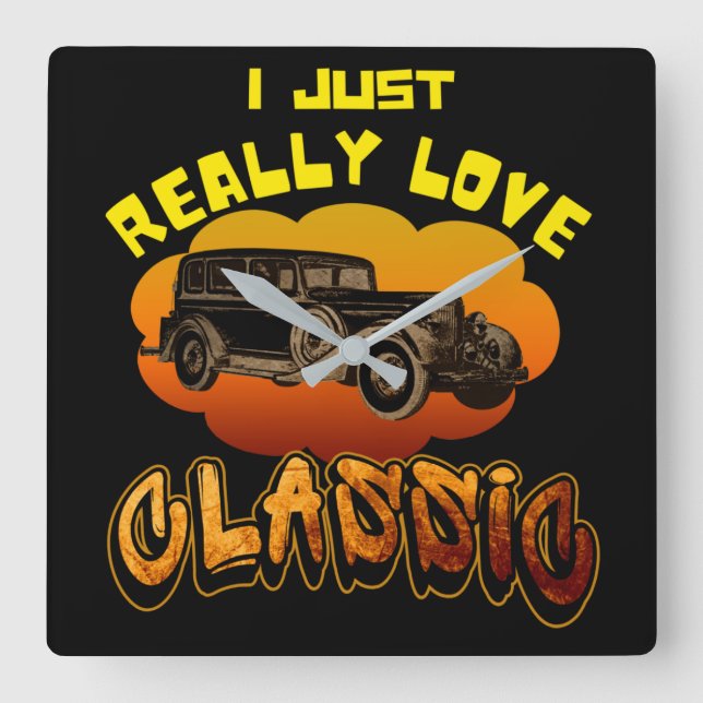 Jag bara verkligen kärlek Classic  Fyrkantig Klocka (Framsida)