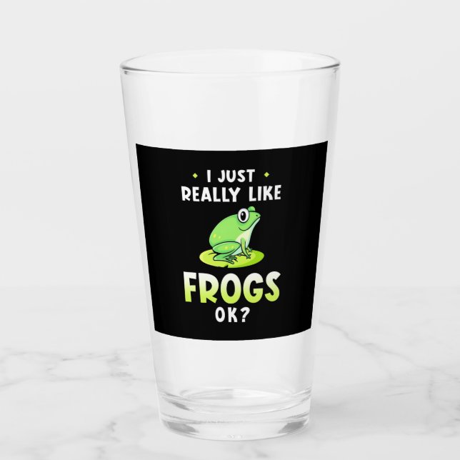 Jag bara Verkligen Likes Frogs Glaskopp (Framsida)