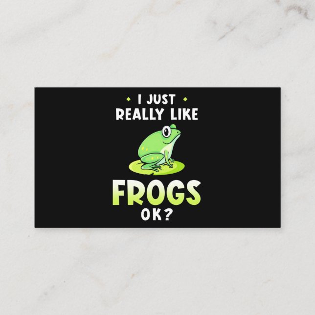 Jag bara Verkligen Likes Frogs Visitkort (Framsida)
